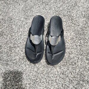 Black Croc sandals